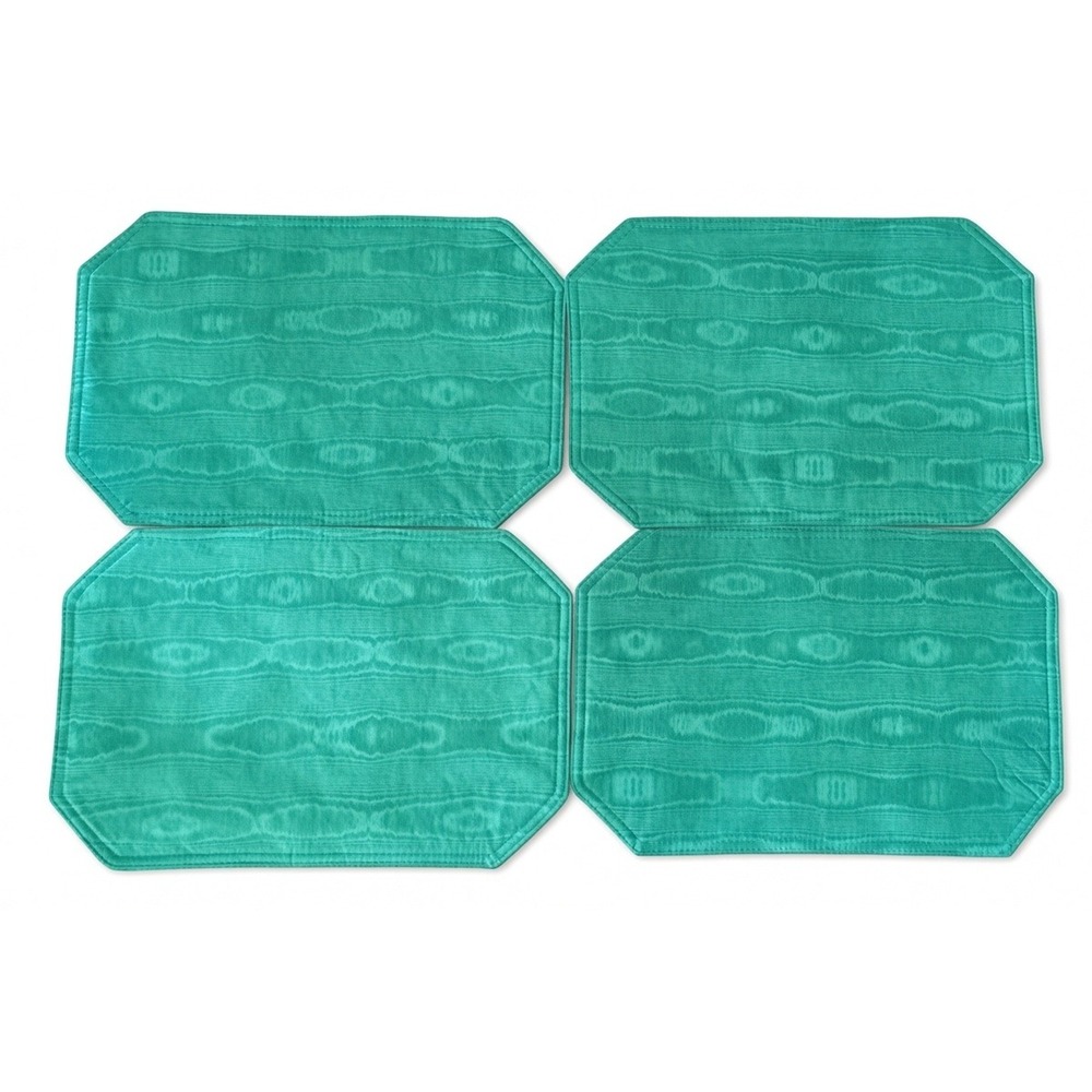 Sage Green Placemats, Set of 4 Double Sided Vinyl Placemats, 17.75" x 11.75"